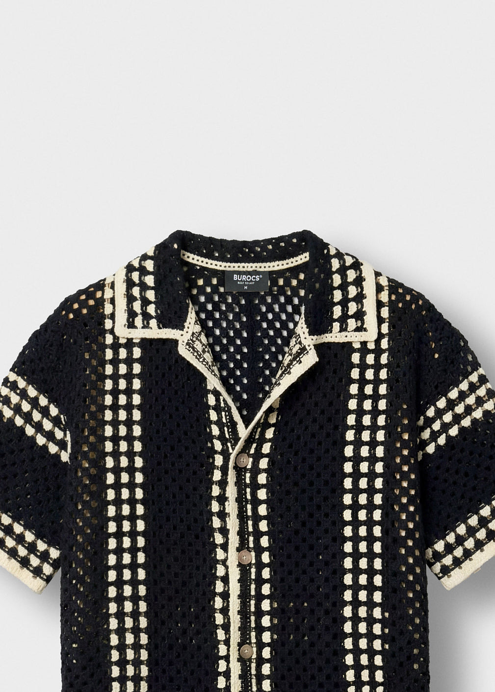 burocs-crochet-bicolor-shirt-herren-shirt-schwarz-oversize image 3