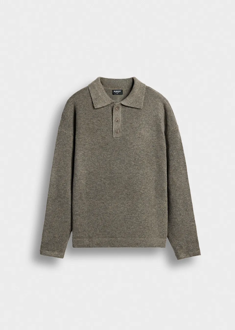 burocs-knitwear-hairy-knit-polo-sweater-brown-oversize image 1