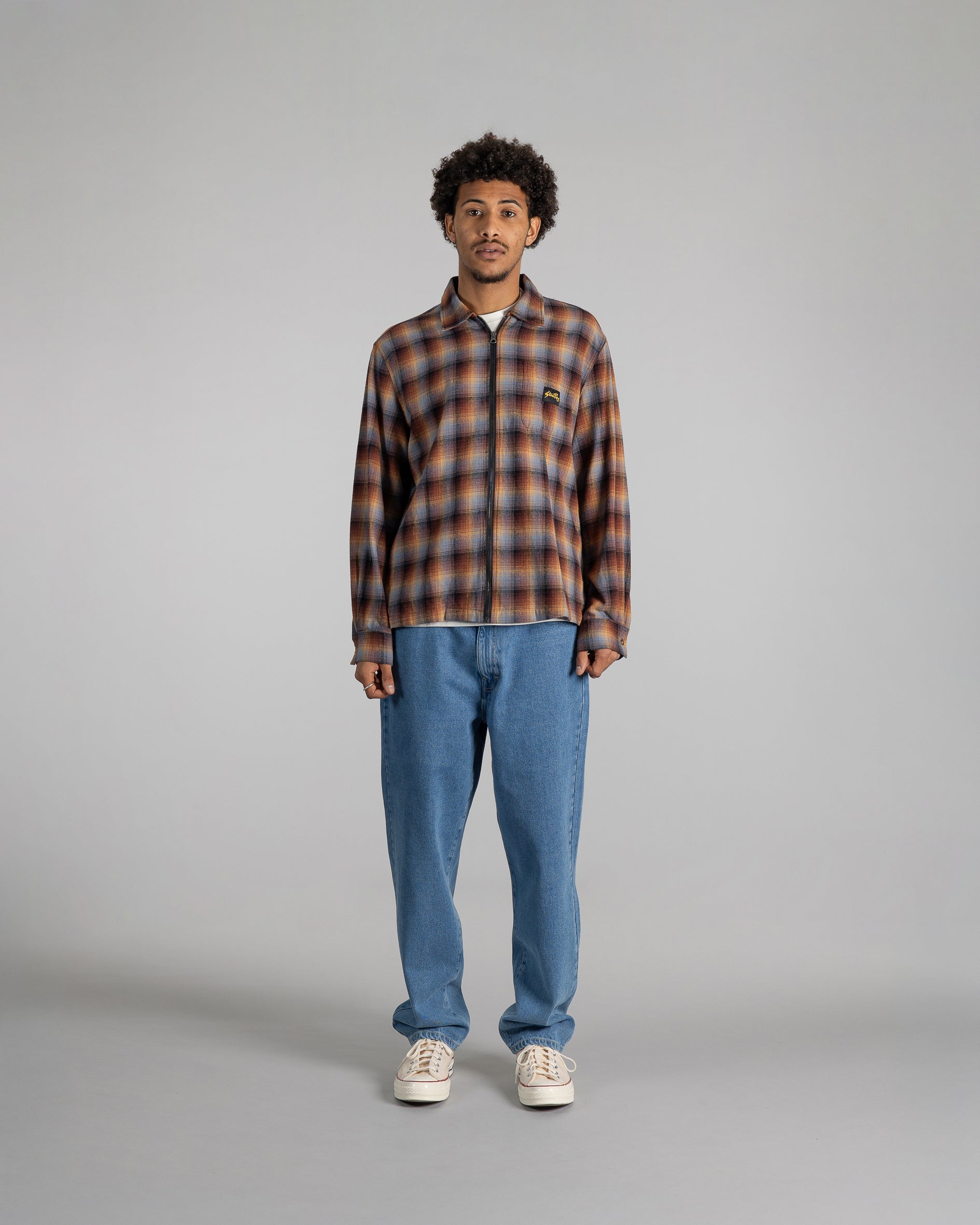 stan-ray-zip-shirt-flanellhemd-brown-blue-plaid-karo image 7
