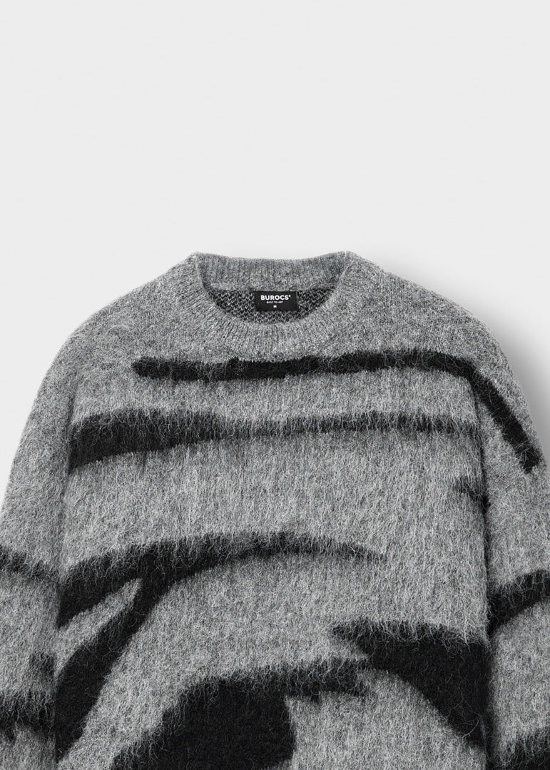 burocs-hairy-monochrome-knit-sweater-strickpullover-grey image 3
