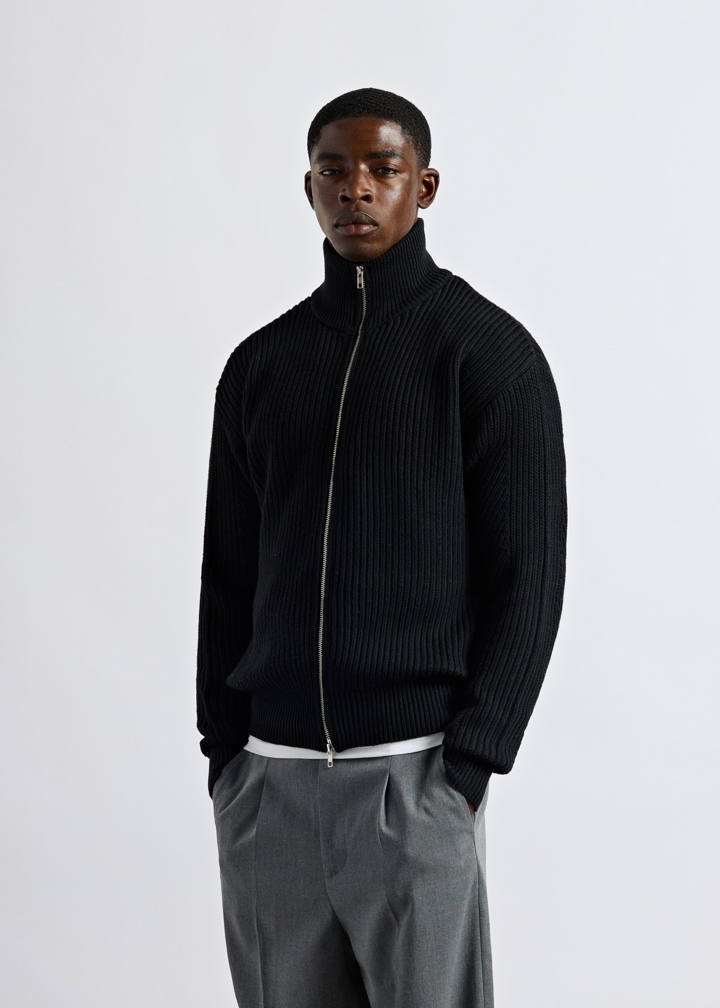 burocs-chunky-knit-zip-jacket-strickjacke-black-m image 3