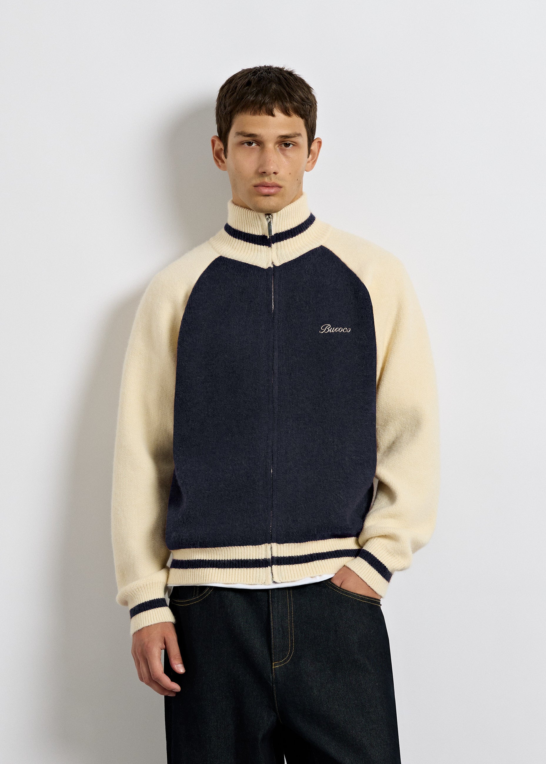 burocs-jackets-knitted-zip-jacket-navy-oversized-fit image 3