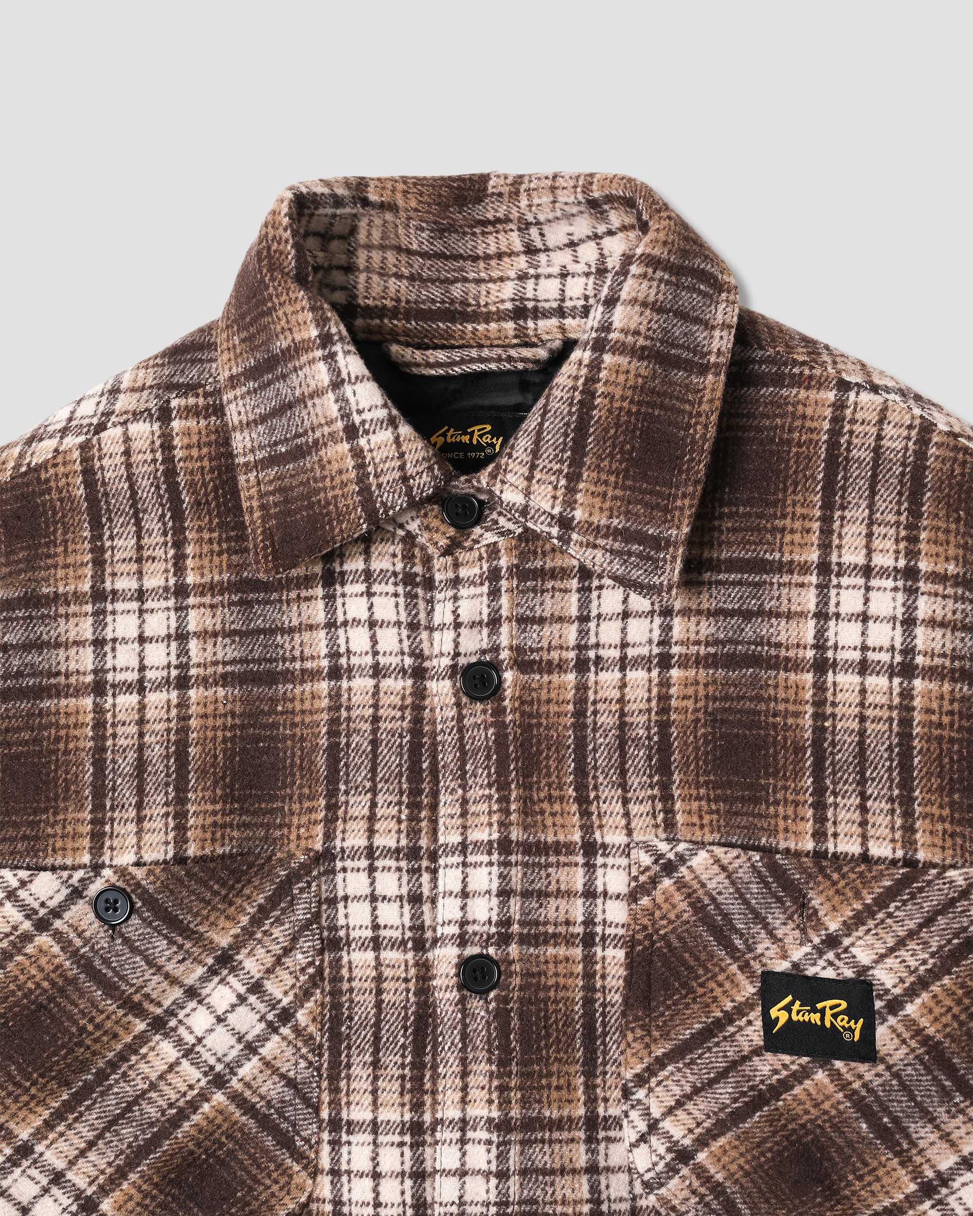 stan-ray-quilted-plaid-overshirt-braun-gesteppt image 4