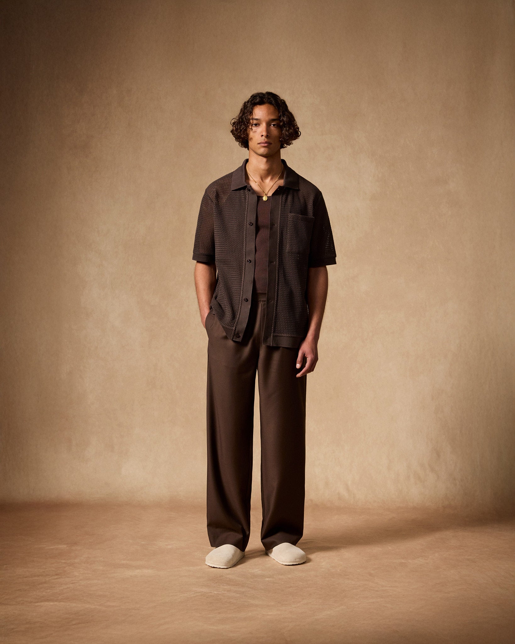 eightyfive-crochet-shirt-hemd-brown-regular-fit-baumwolle image 4