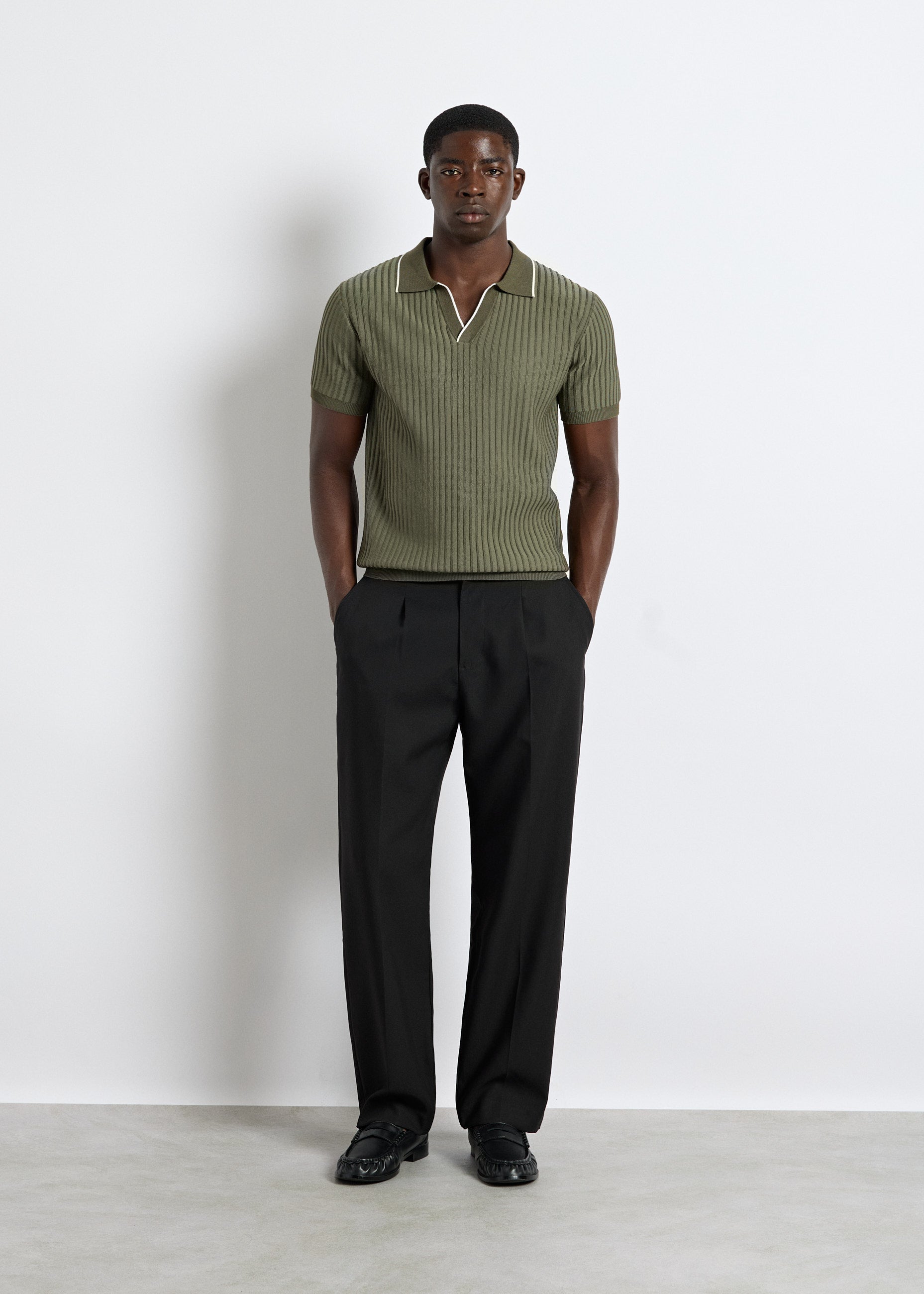 burocs-polo-t-shirt-9537-strickpolo-khaki-regular image 5