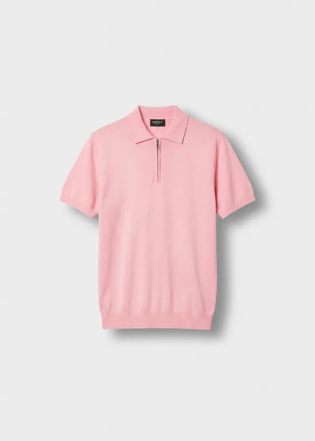 burocs-quarter-zip-polo-shirt-pink-nectar-slim-fit image 1