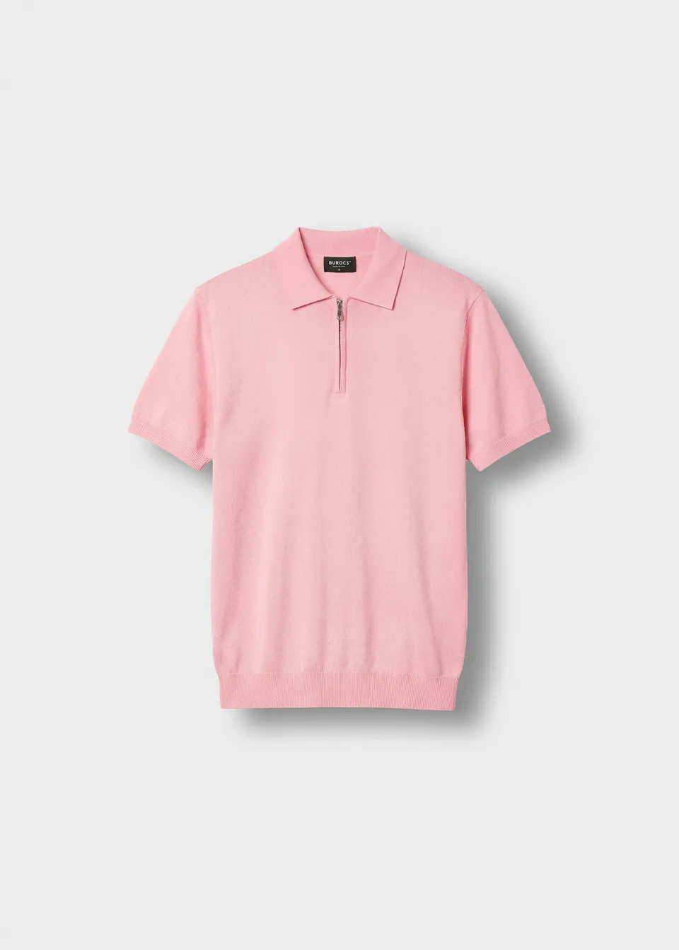 burocs-quarter-zip-polo-shirt-pink-nectar-slim-fit image 1