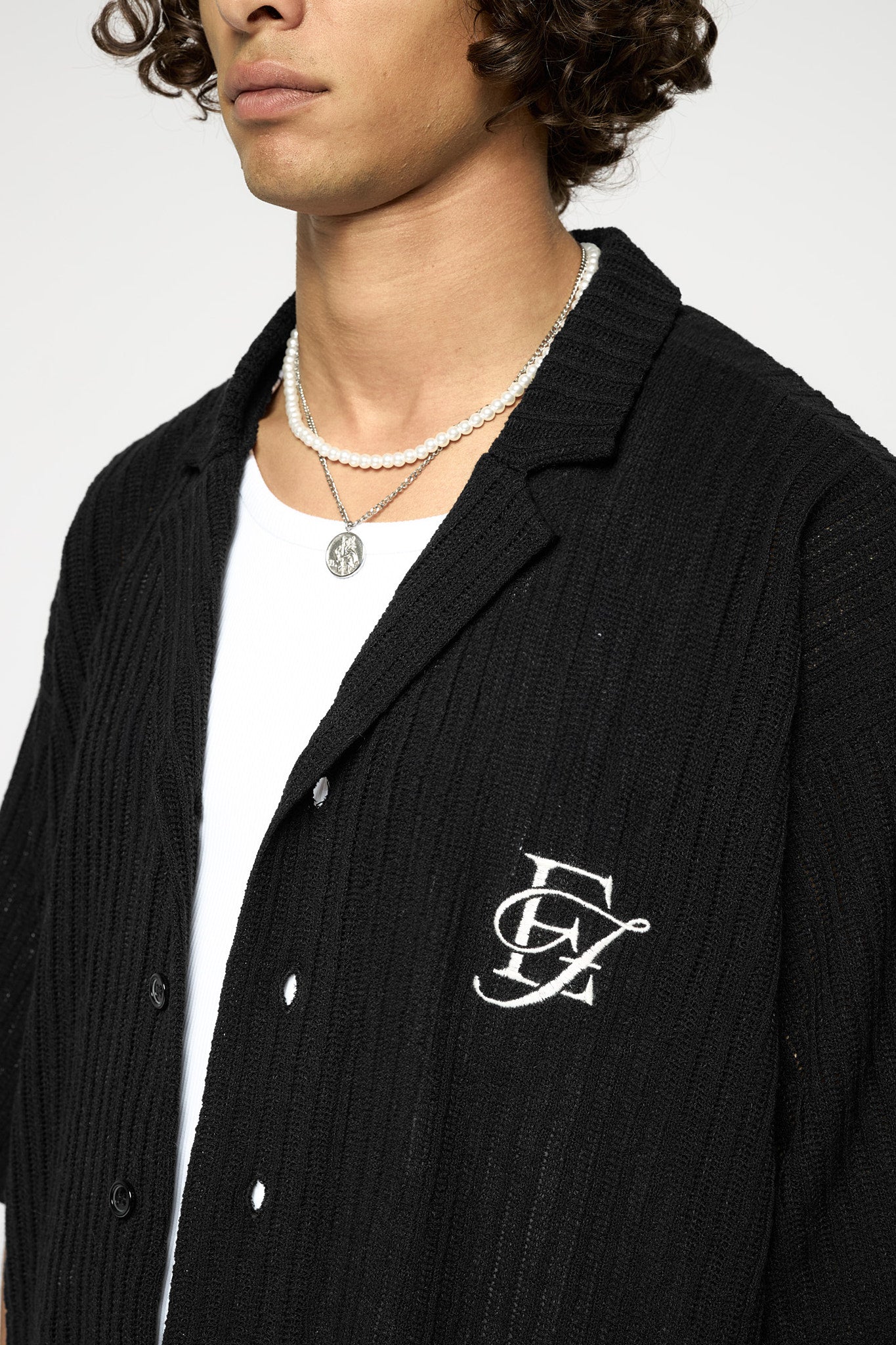eightyfive-ef-contrast-knit-shirt-strickshirt-black-oversized image 6