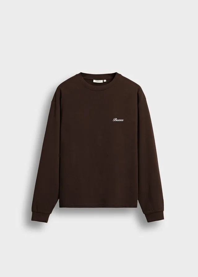 burocs-longsleeve-embroidery-dark-chocolate-baumwolle image 1