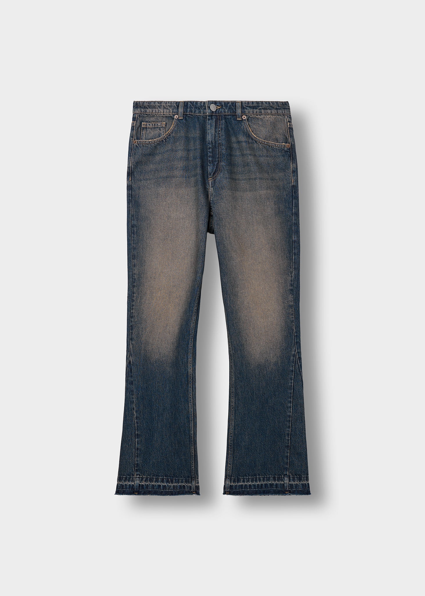 burocs-denim-tony-flared-open-hem-jeans-rusty-indigo image 1