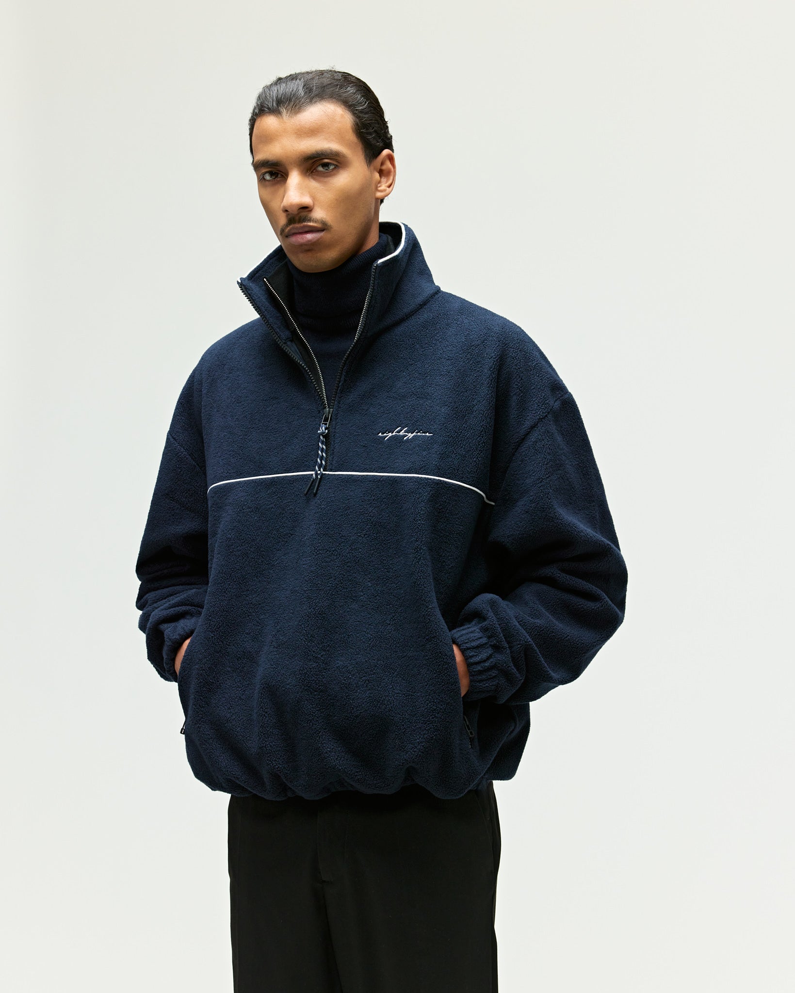 eightyfive-fleece-half-zip-windbreaker-navy-herren-oversize image 4