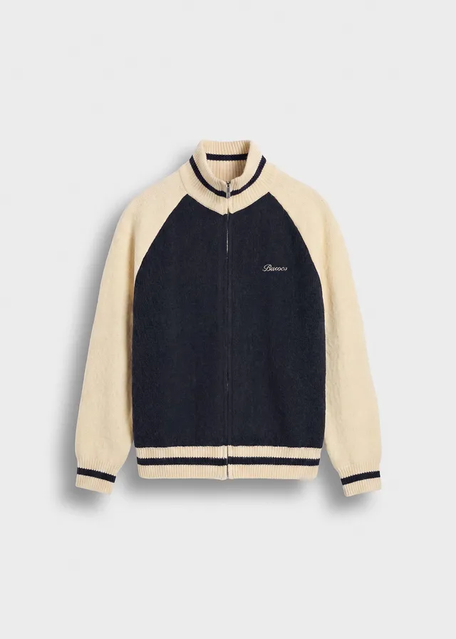 burocs-jackets-knitted-zip-jacket-navy-oversized-fit image 1