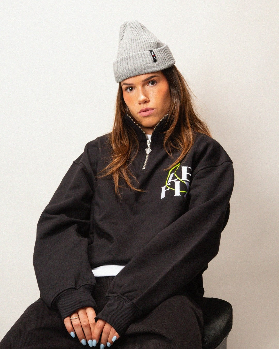 le-fix-moon-quarter-zip-schwarz-100-baumwolle image 4
