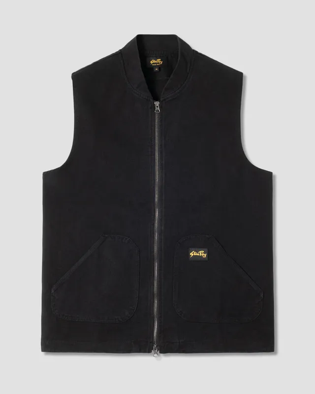 stan-ray-work-vest-weste-washed-black-canvas image 1