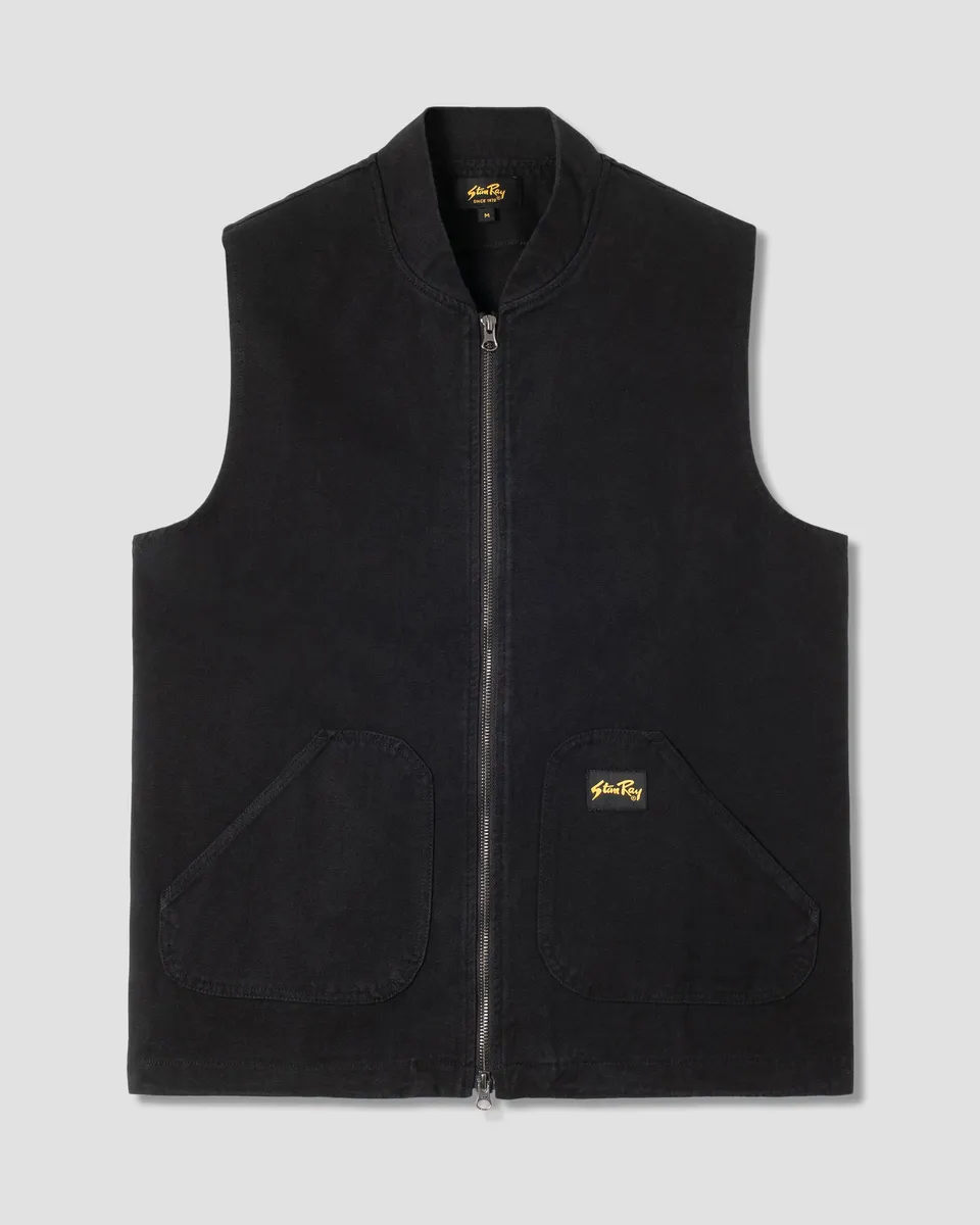 stan-ray-work-vest-weste-washed-black-canvas image 1