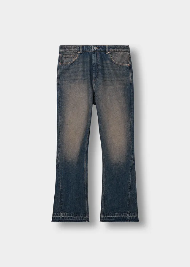 burocs-denim-tony-flared-open-hem-jeans-rusty-indigo image 1