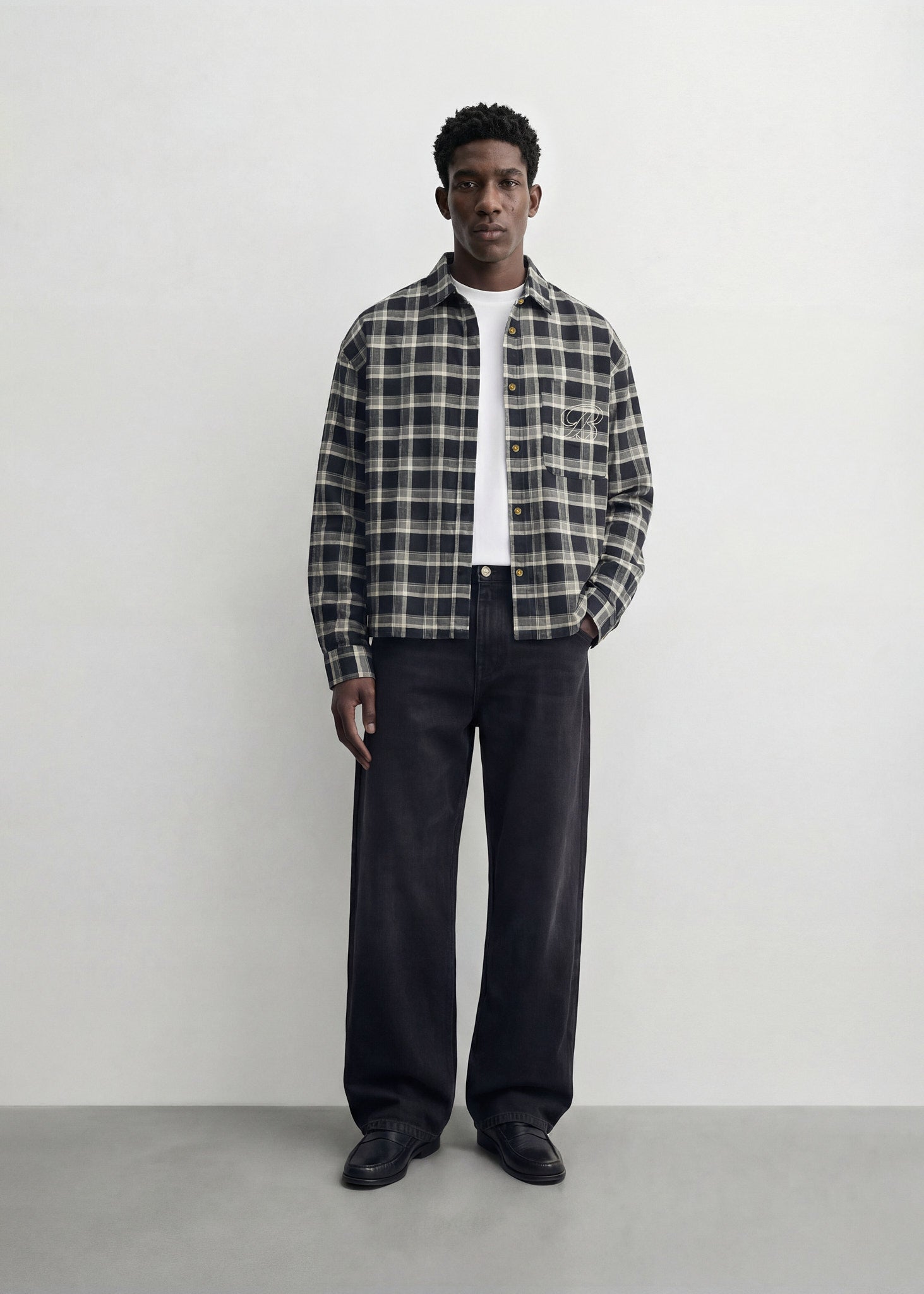 burocs-shirts-checked-shirt-karohemd-schwarz-oversize image 5