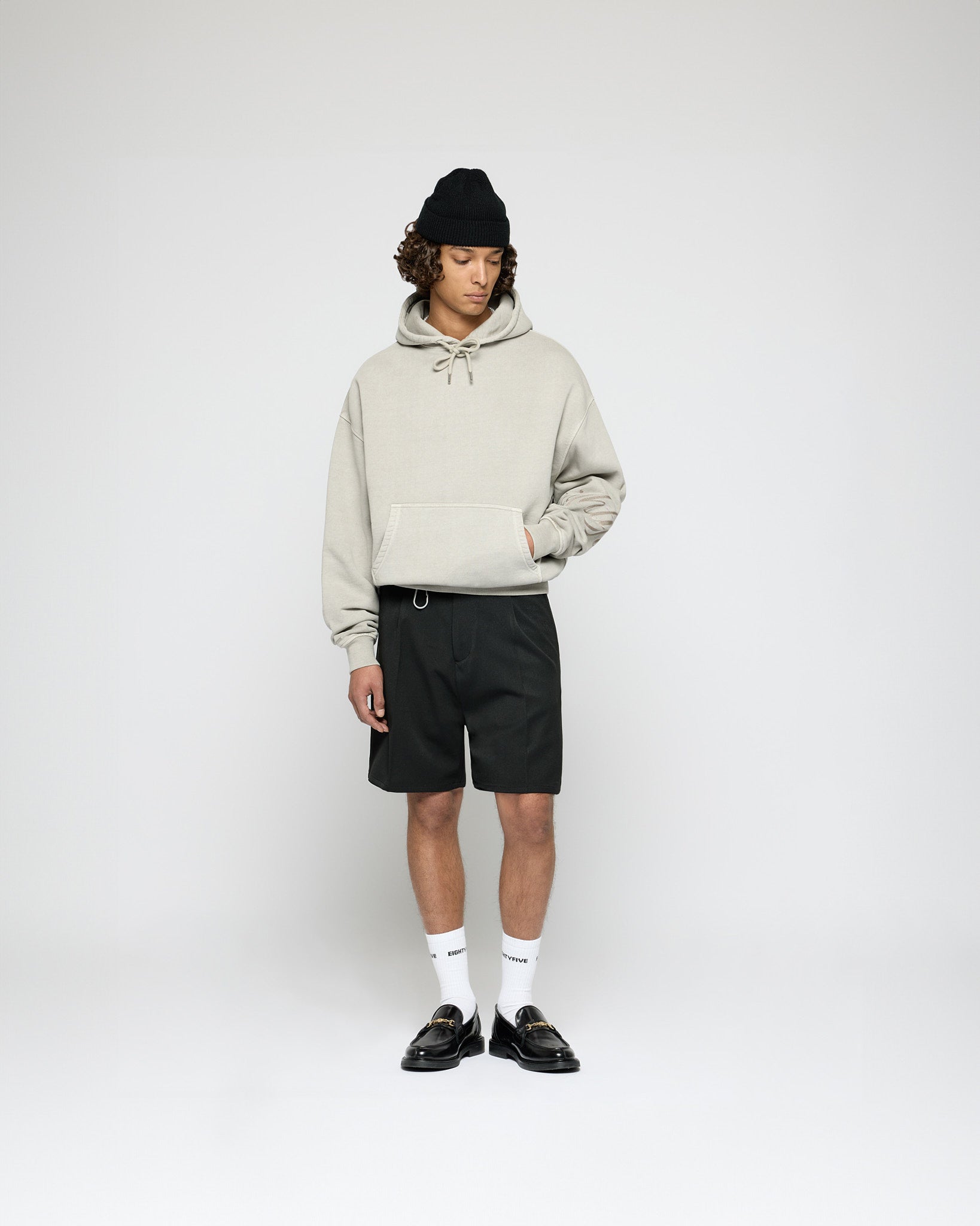 eightyfive-embroidered-handwritten-hoodie-vintage-grey-m image 5