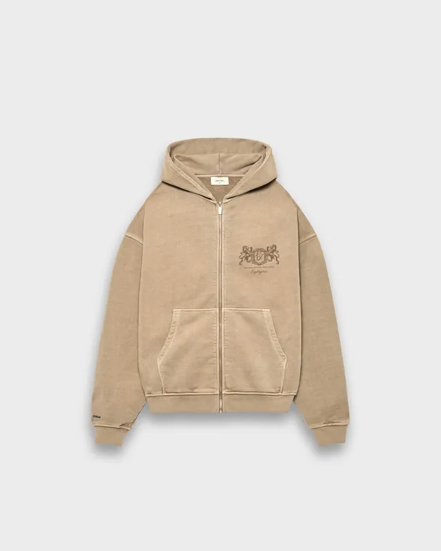 eightyfive-tops-washed-premier-zip-hoodie-mocha-490gsm image 1