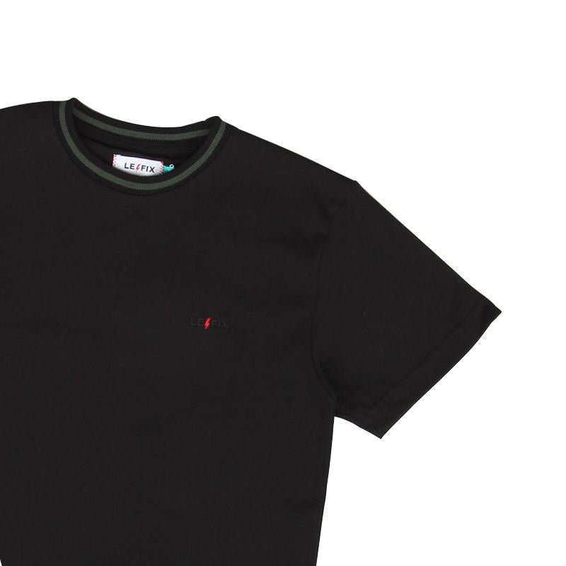le-fix-rib-stripe-t-shirt-schwarz-baumwolle image 3