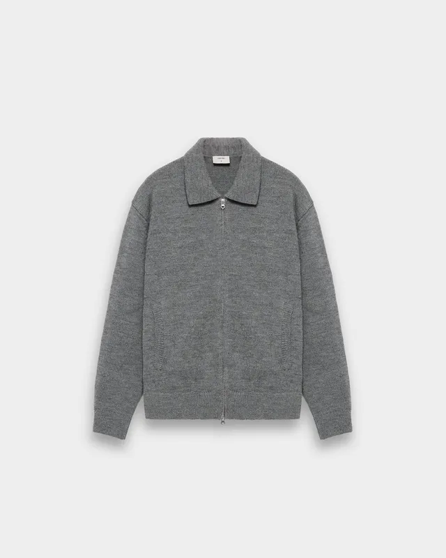 eightyfive-tops-wool-blend-zip-cardigan-strickjacke-grey-melange image 1