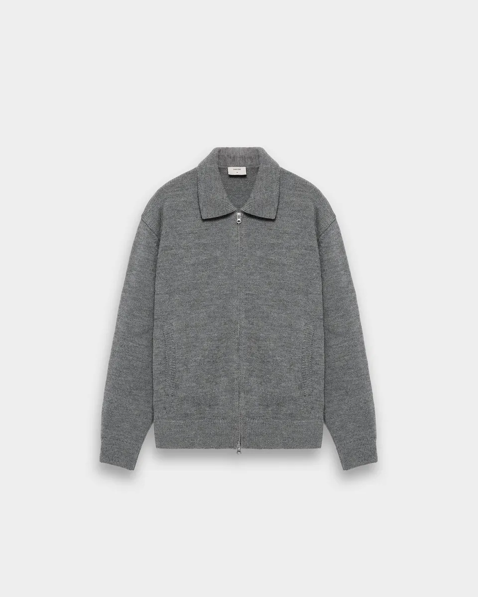 eightyfive-tops-wool-blend-zip-cardigan-strickjacke-grey-melange image 1
