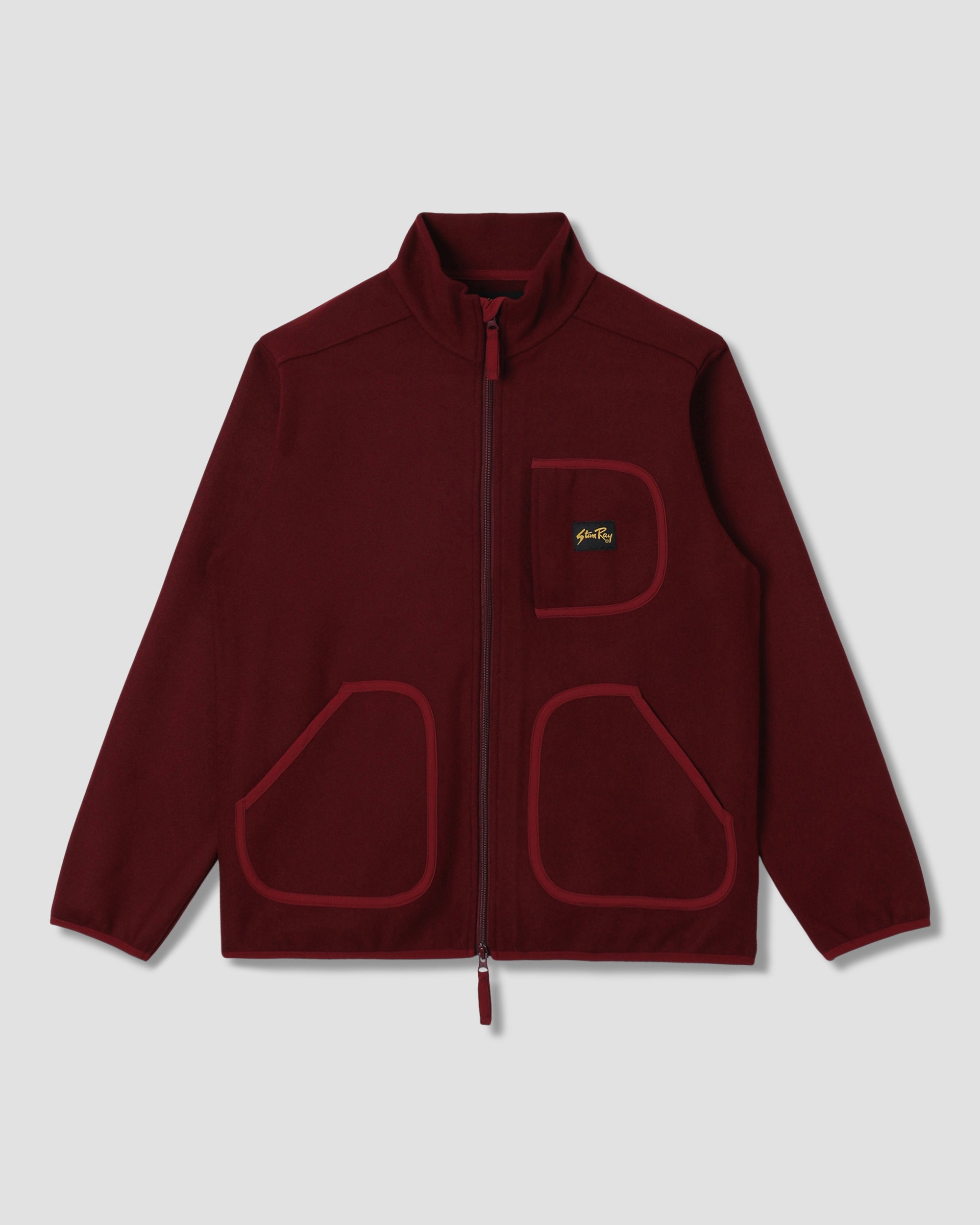 stan-ray-wool-fleece-jacket-jacke-dark-red-wolle image 1