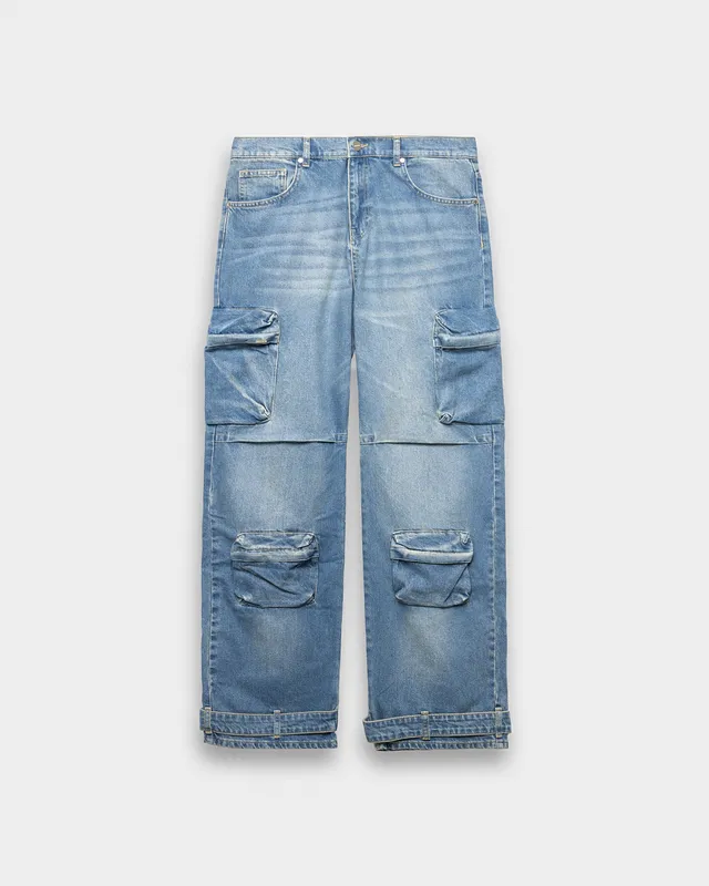 eightyfive-denim-baggy-cargo-pants-light-sand-wash-baumwolle image 1