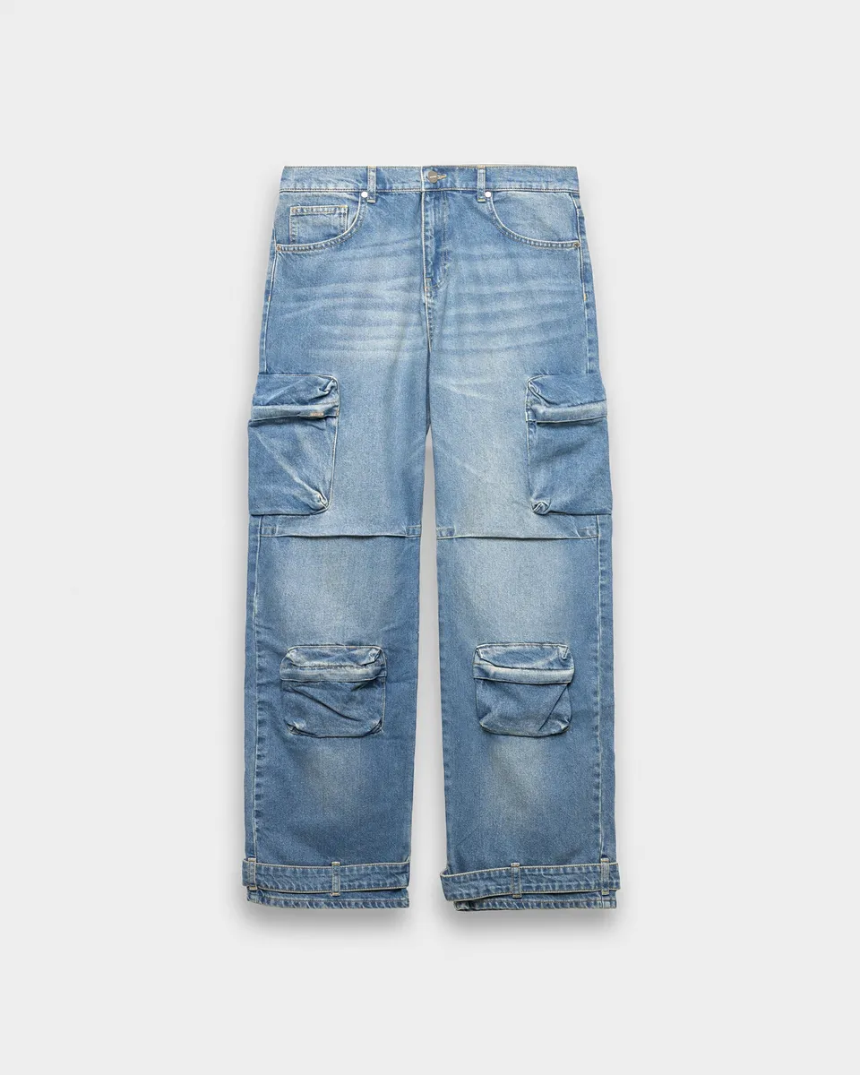 eightyfive-denim-baggy-cargo-pants-light-sand-wash-baumwolle image 1