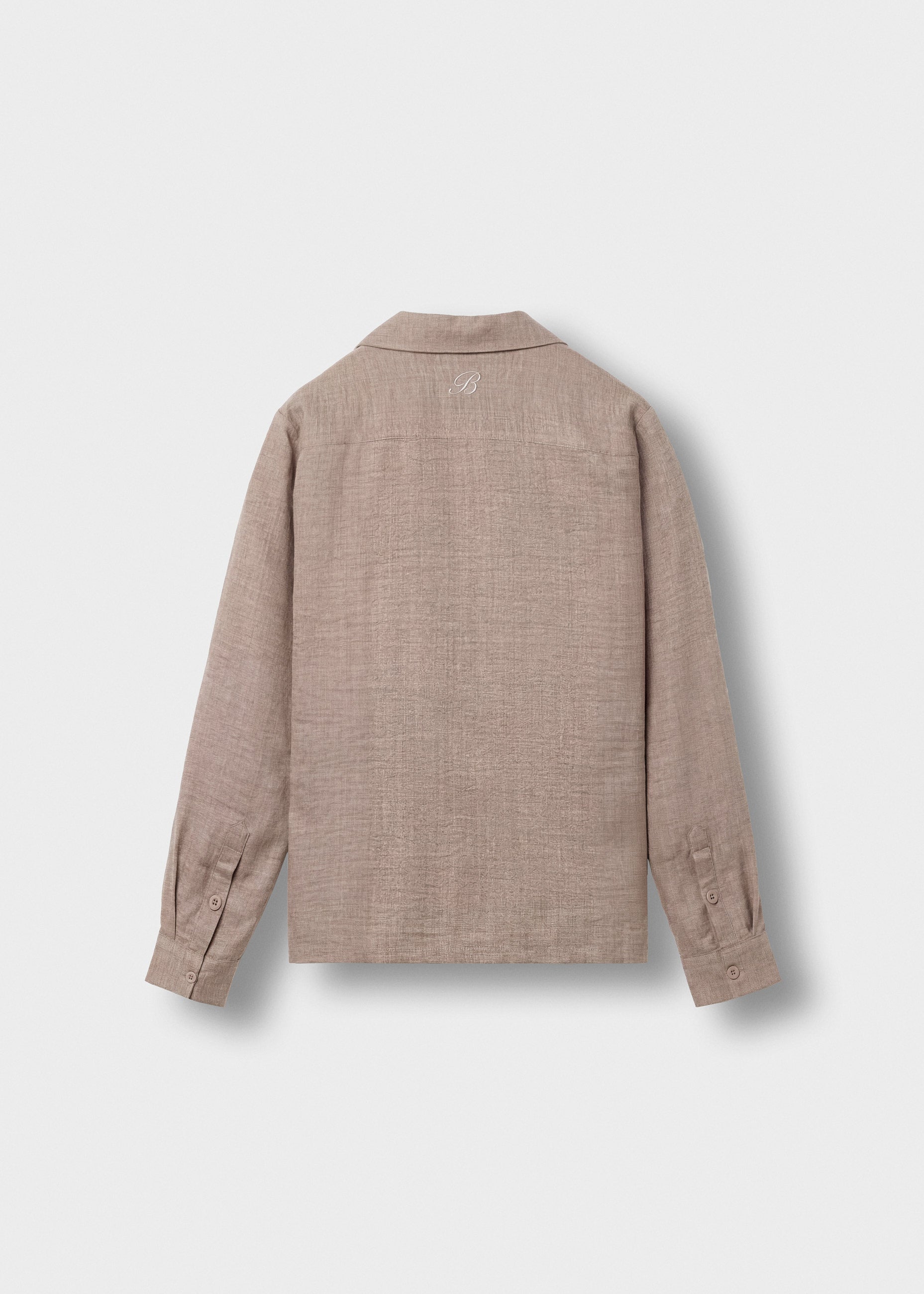 burocs-shirts-linen-look-langarmhemd-taupe-regular-fit image 2