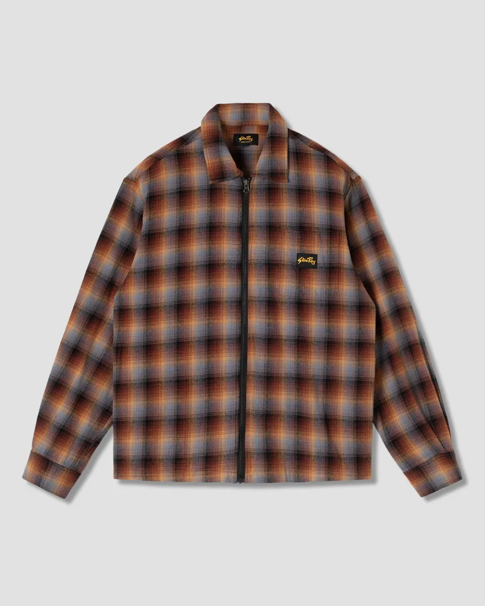 stan-ray-zip-shirt-flanellhemd-brown-blue-plaid-karo image 1