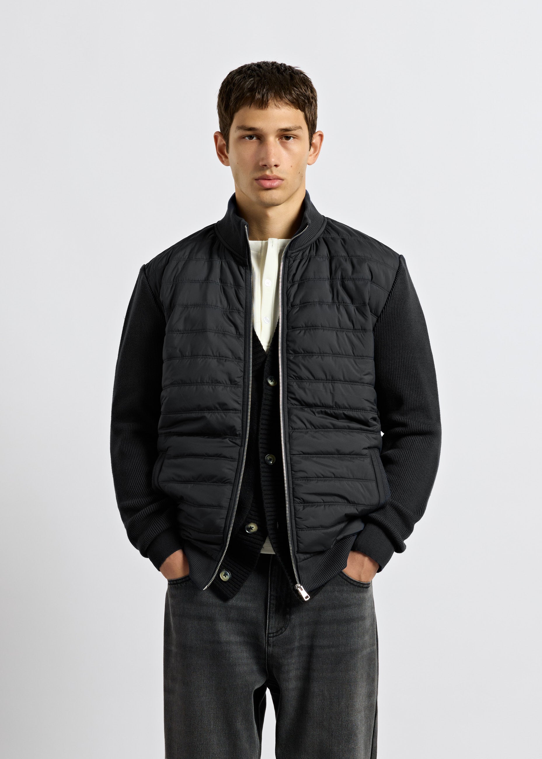burocs-contrast-padded-jacket-steppjacke-schwarz image 5