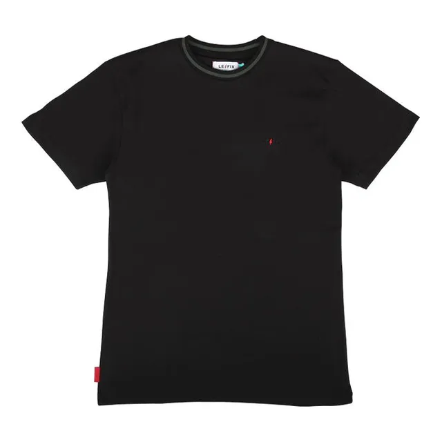 le-fix-rib-stripe-t-shirt-schwarz-baumwolle image 1