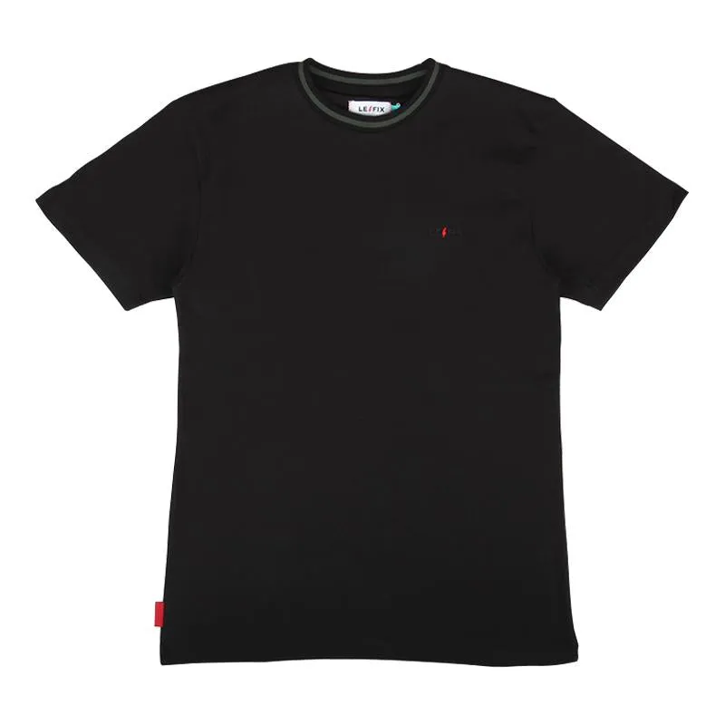 le-fix-rib-stripe-t-shirt-schwarz-baumwolle image 1