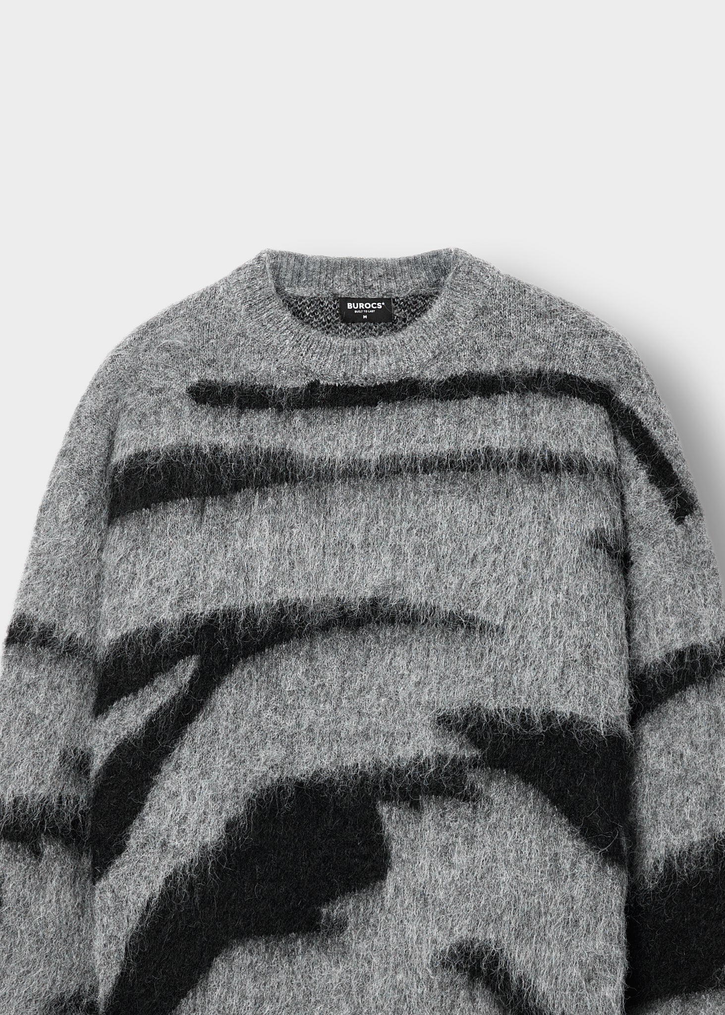 burocs-hairy-monochrome-knit-sweater-strickpullover-grey image 6