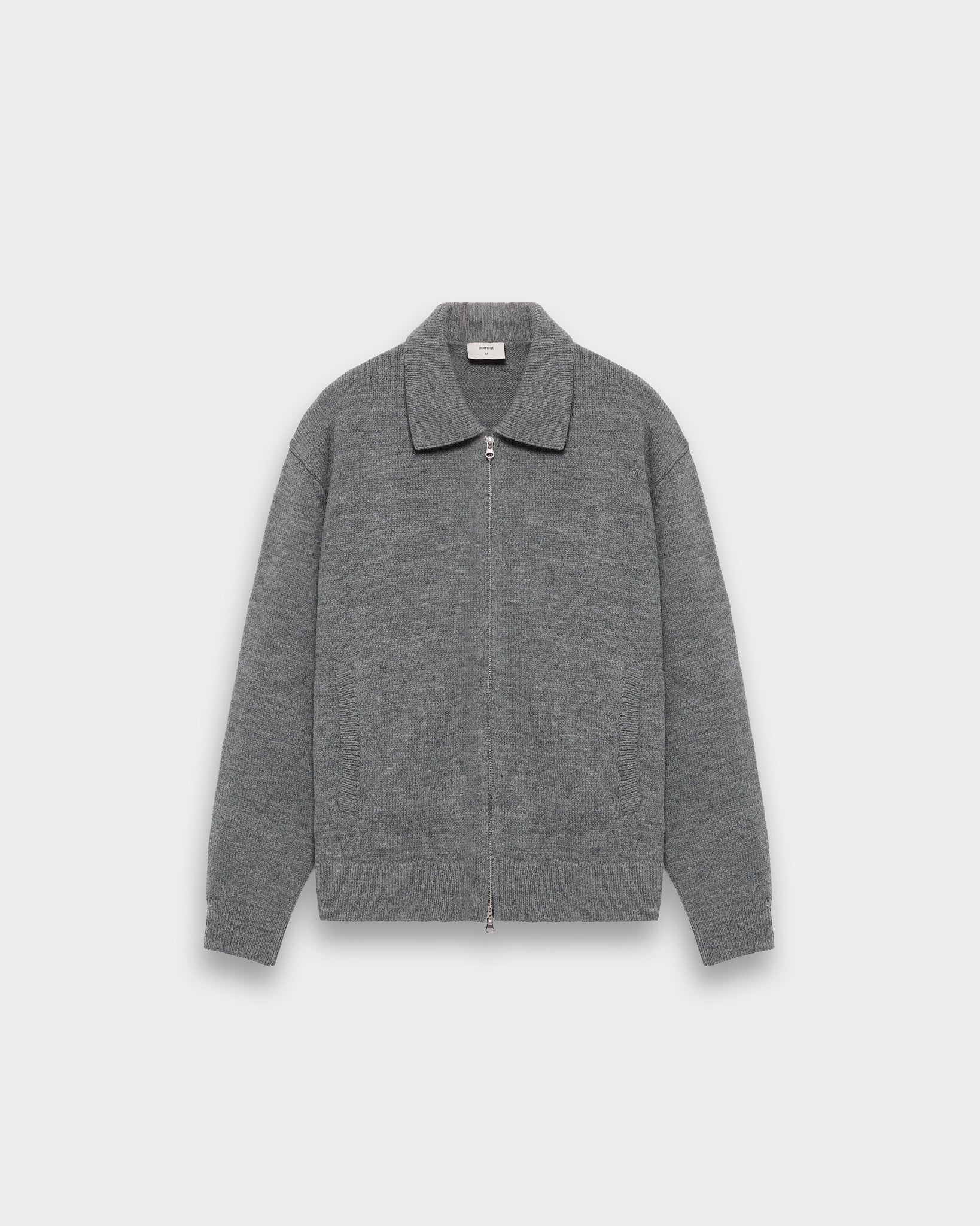 eightyfive-tops-wool-blend-zip-cardigan-strickjacke-grey-melange image 1