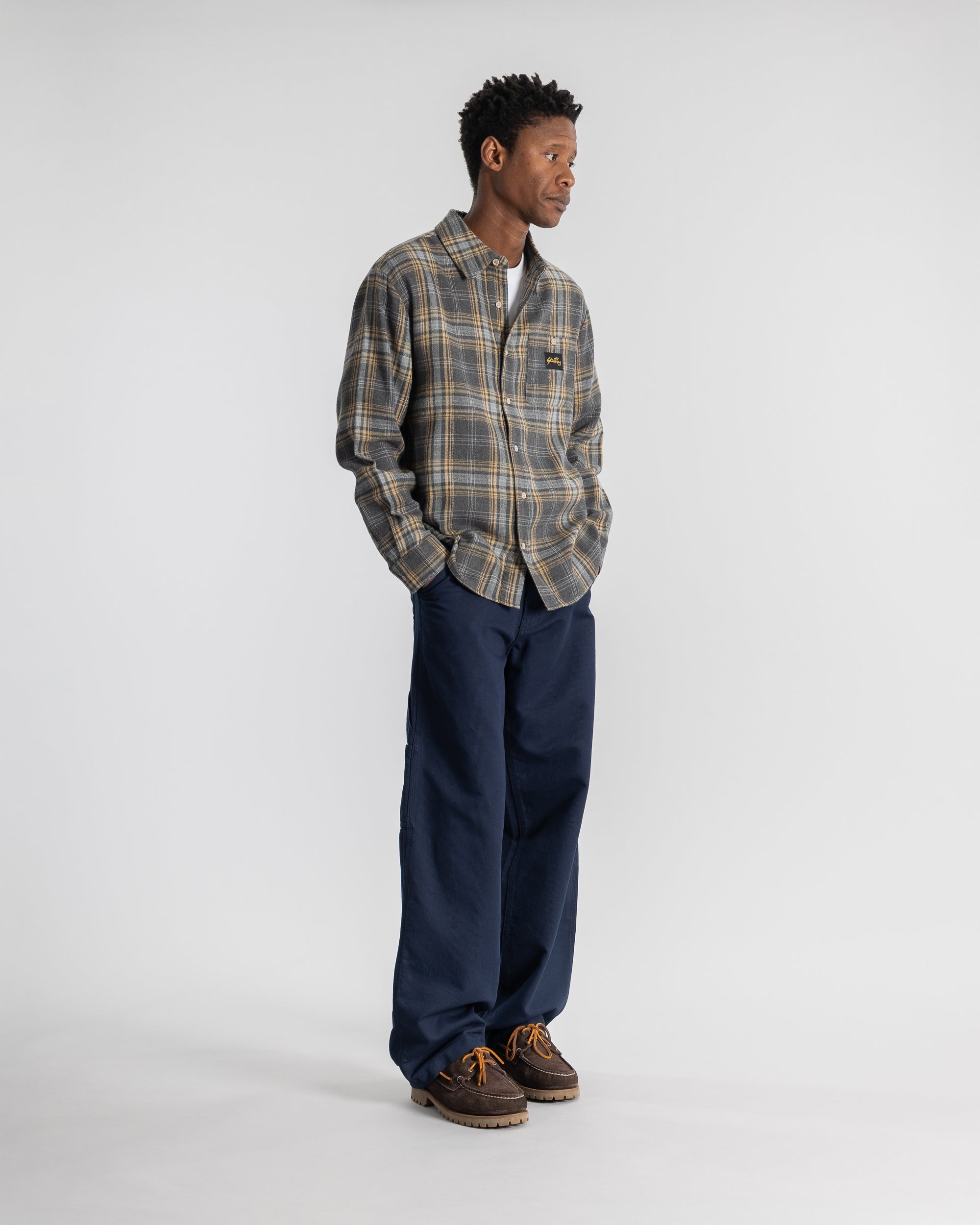 stan-ray-flannel-shirt-kurzarmhemd-charcoal-plaid-145gsm image 2