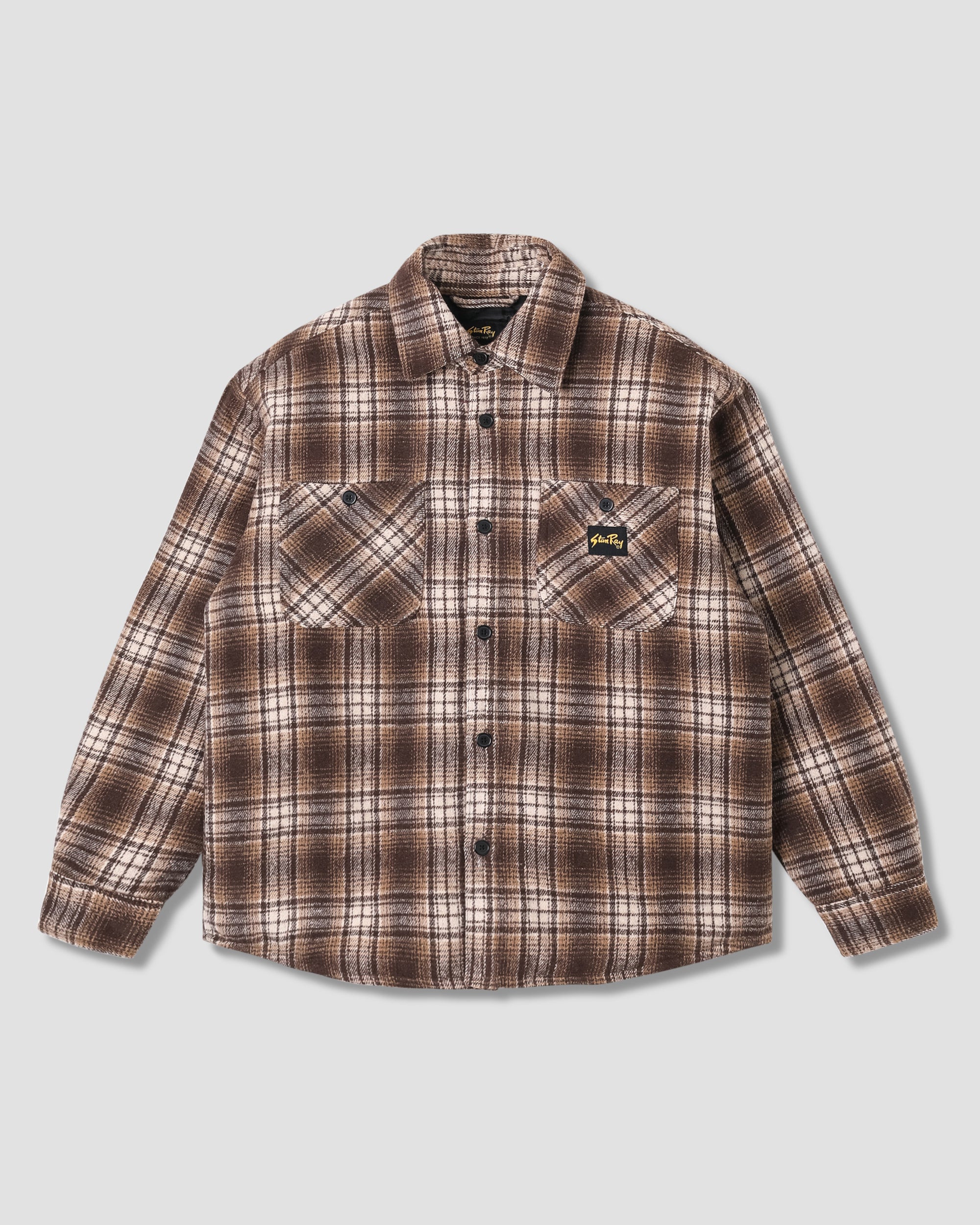 stan-ray-quilted-plaid-overshirt-braun-gesteppt image 1