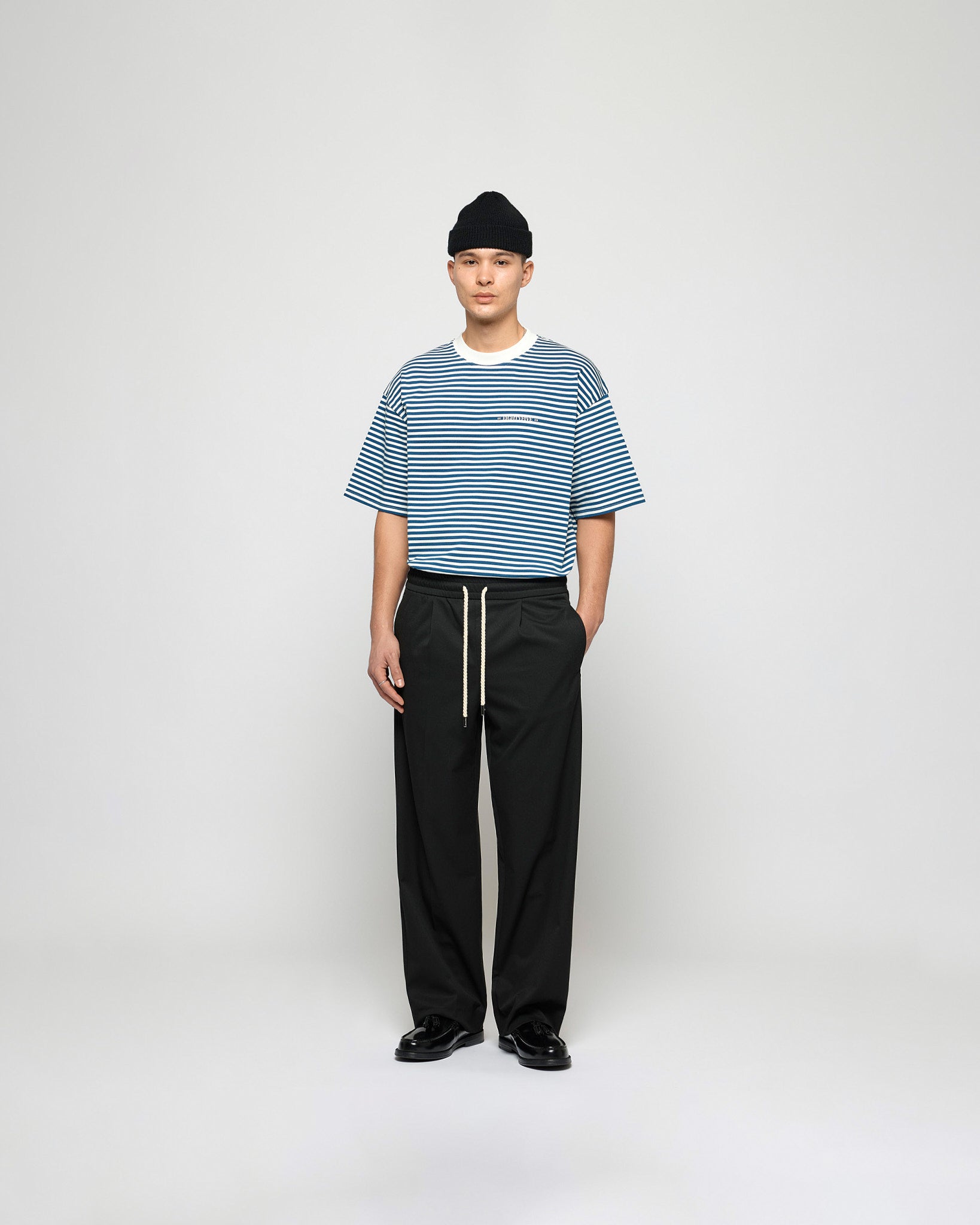eightyfive-striped-contrast-t-shirt-herren-blue-320gsm image 5