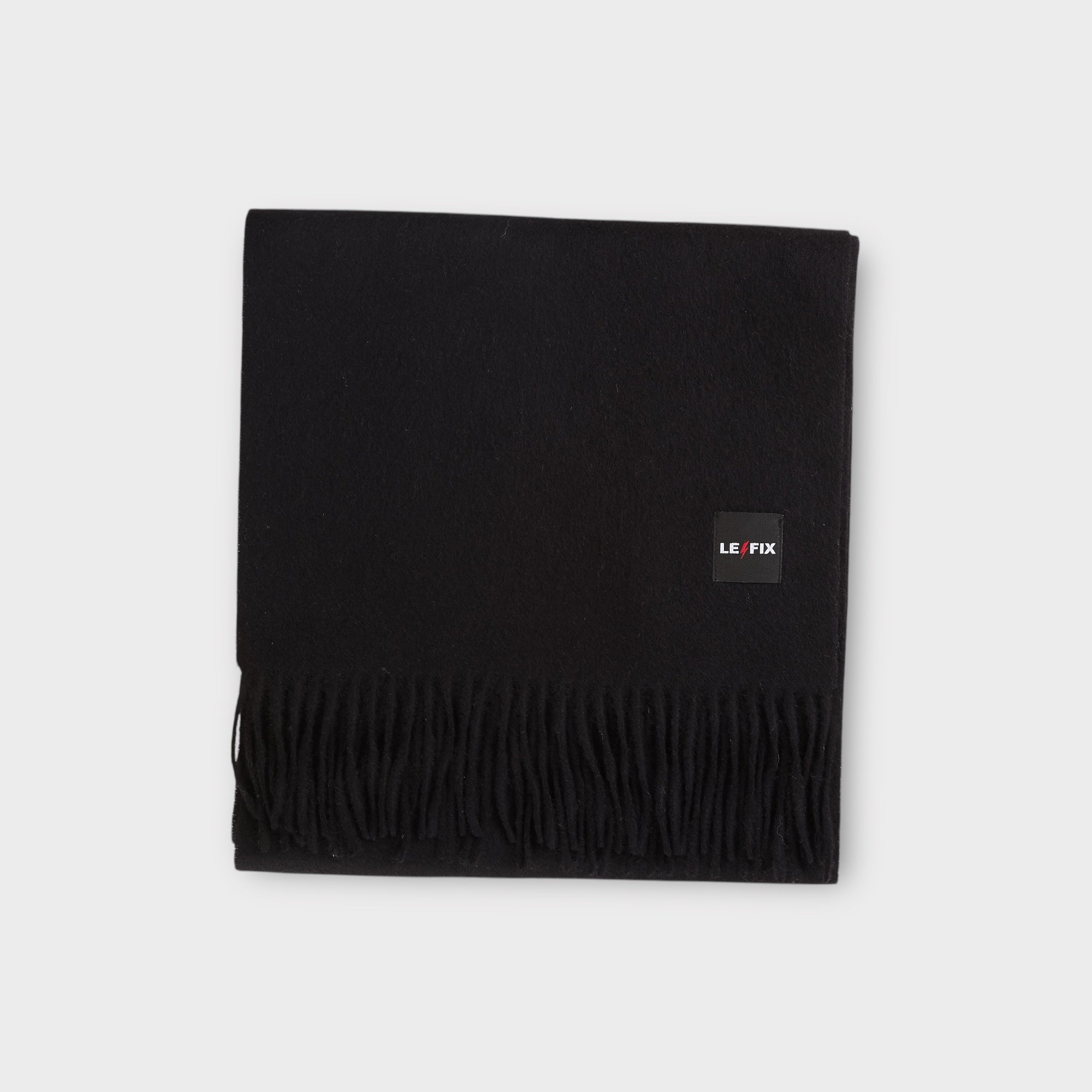 le-fix-wollschal-schwarz-100-wolle-180-cm image 1