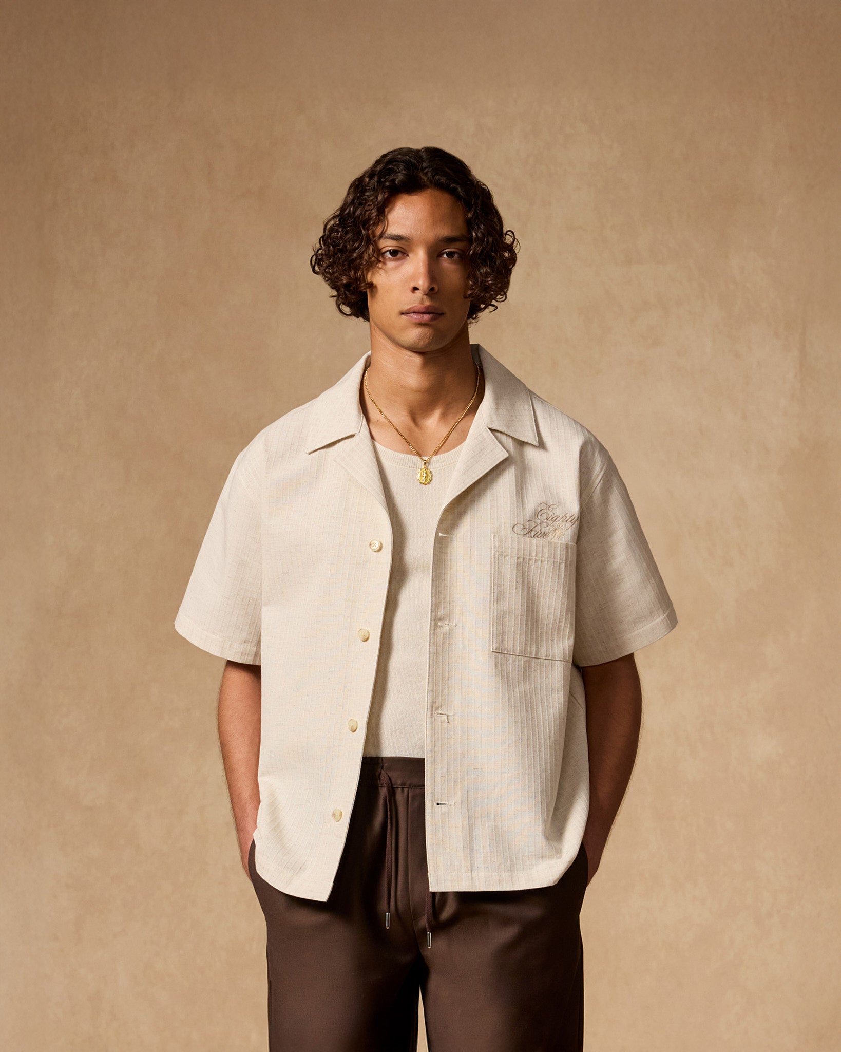 eightyfive-tops-structured-shirt-hemd-ecru-hanf-bowling-kragen image 3