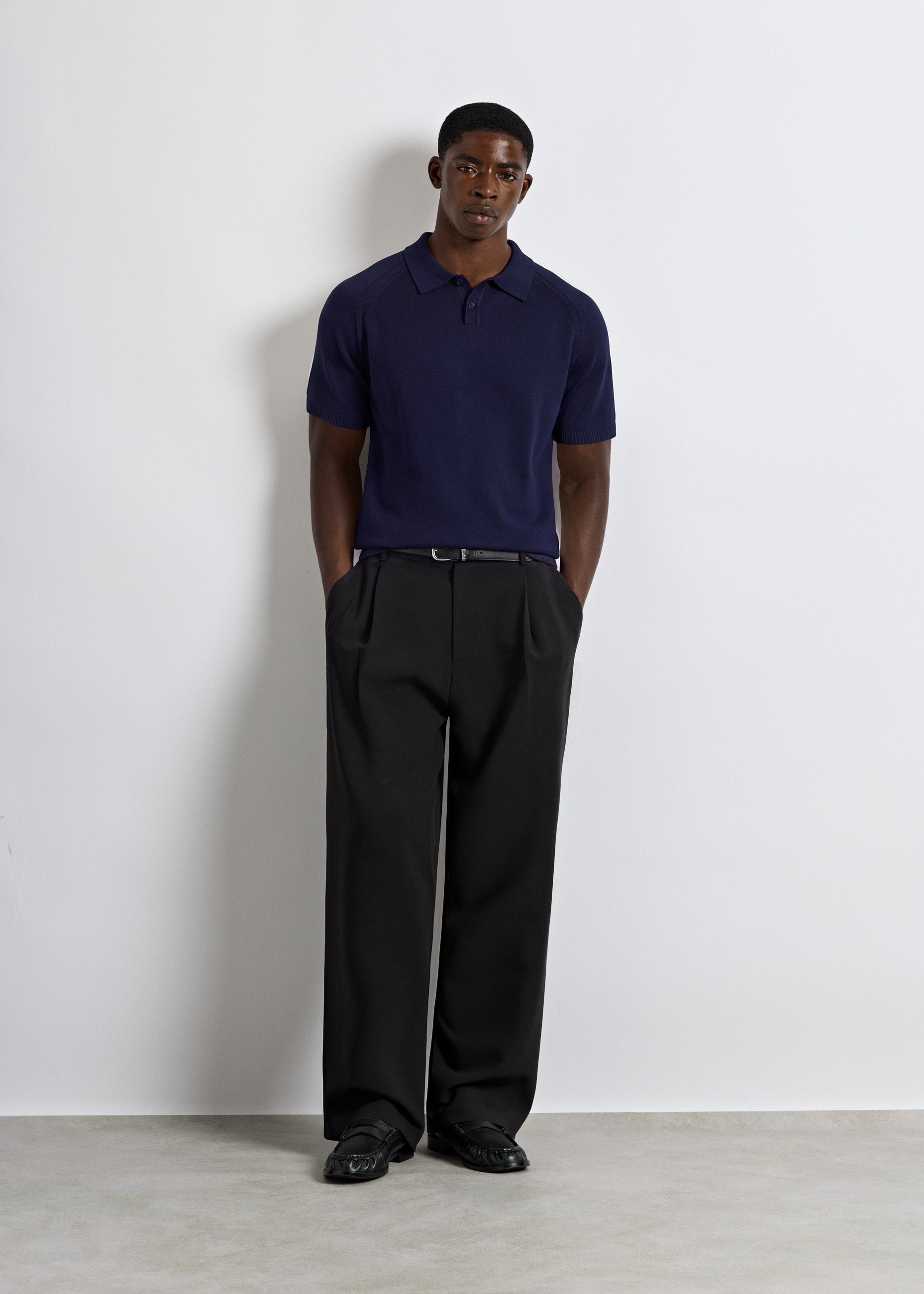 burocs-fine-knit-polo-t-shirt-navy-m-feinstrick image 4