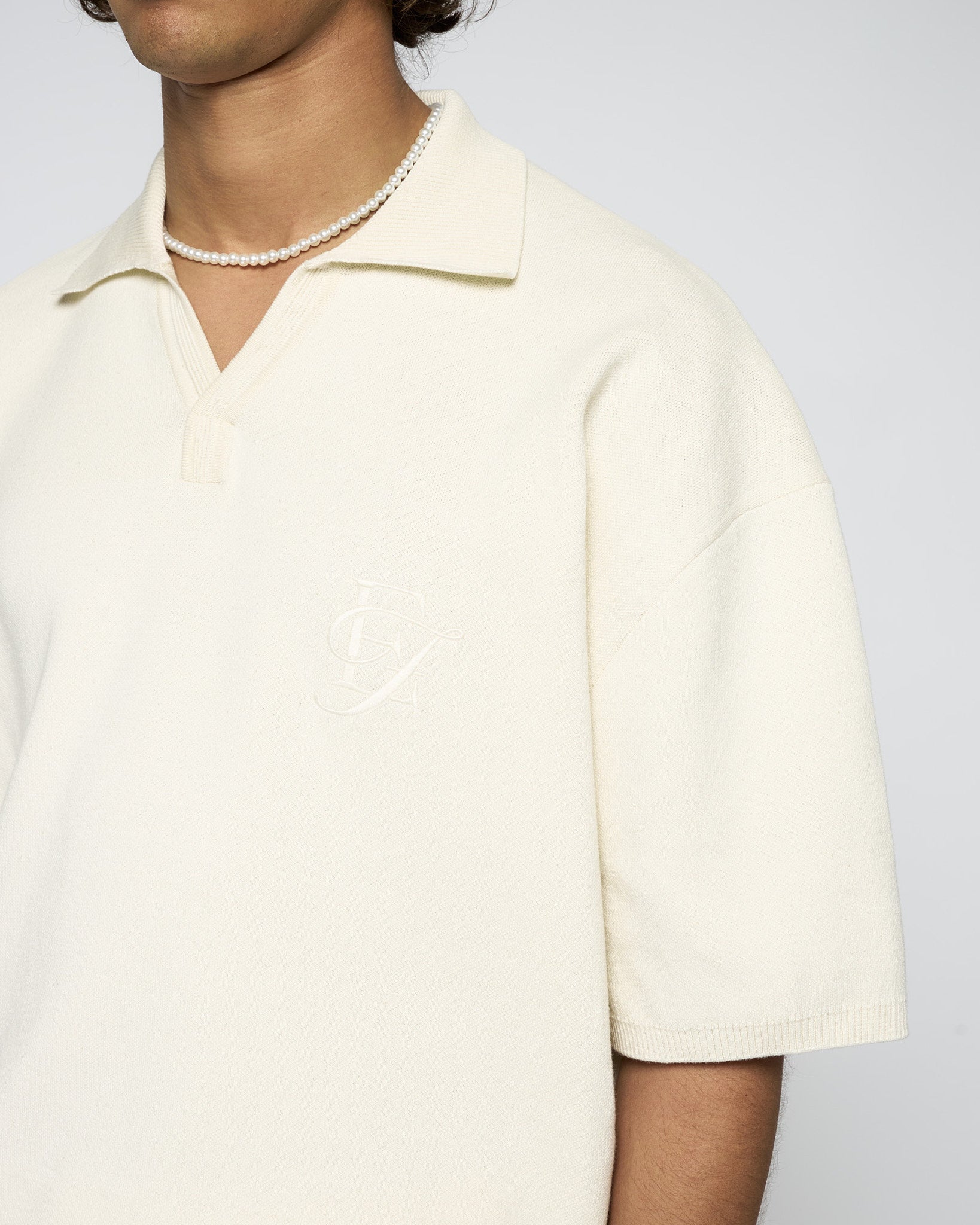 eightyfive-cropped-knit-polo-t-shirt-off-white-baumwolle image 6