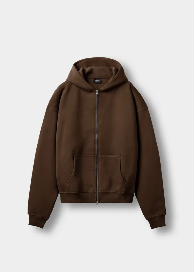 burocs-basic-zip-hoodie-chocolate-brown-m-baumwolle image 1