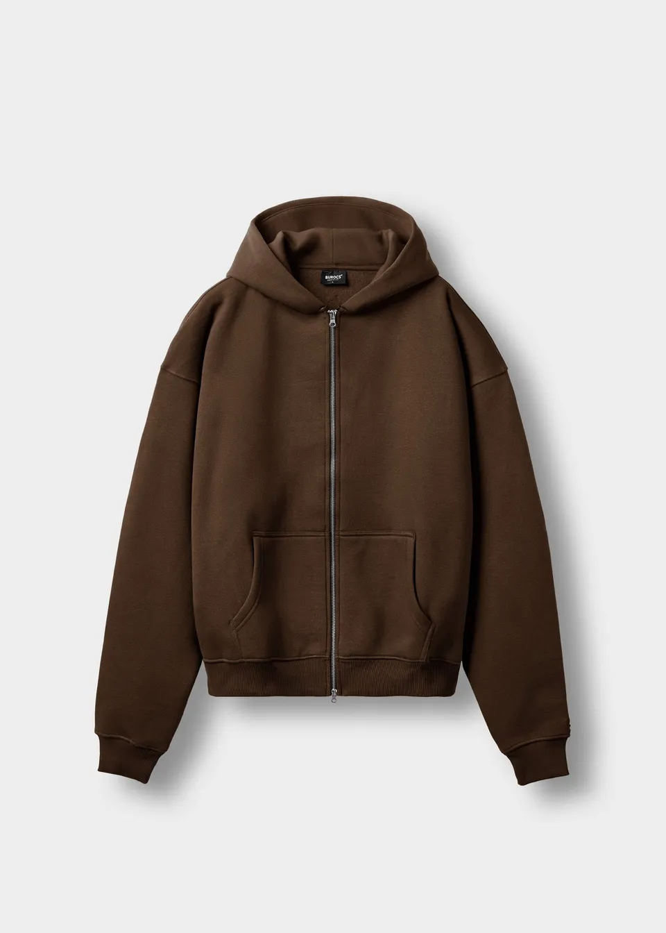 burocs-basic-zip-hoodie-chocolate-brown-m-baumwolle image 1