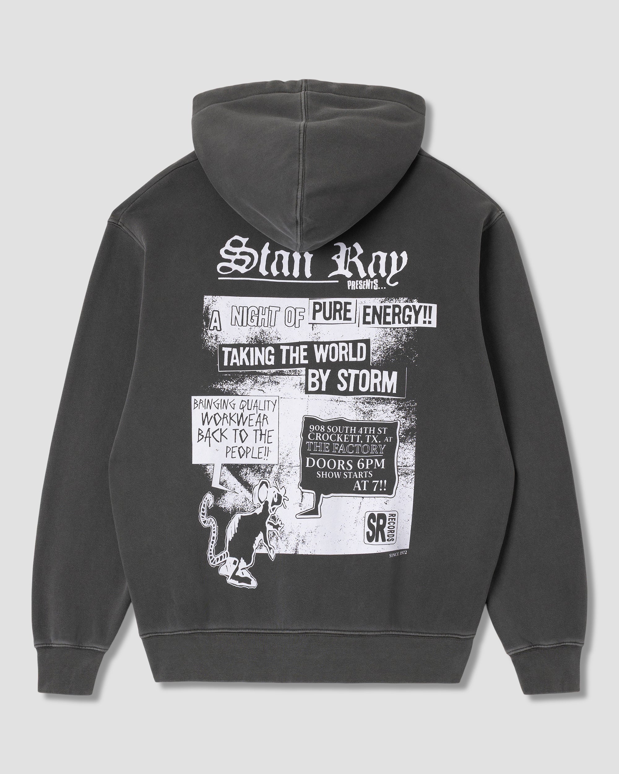 stan-ray-hardcore-zip-hood-hoodie-washed-black-baumwolle image 3