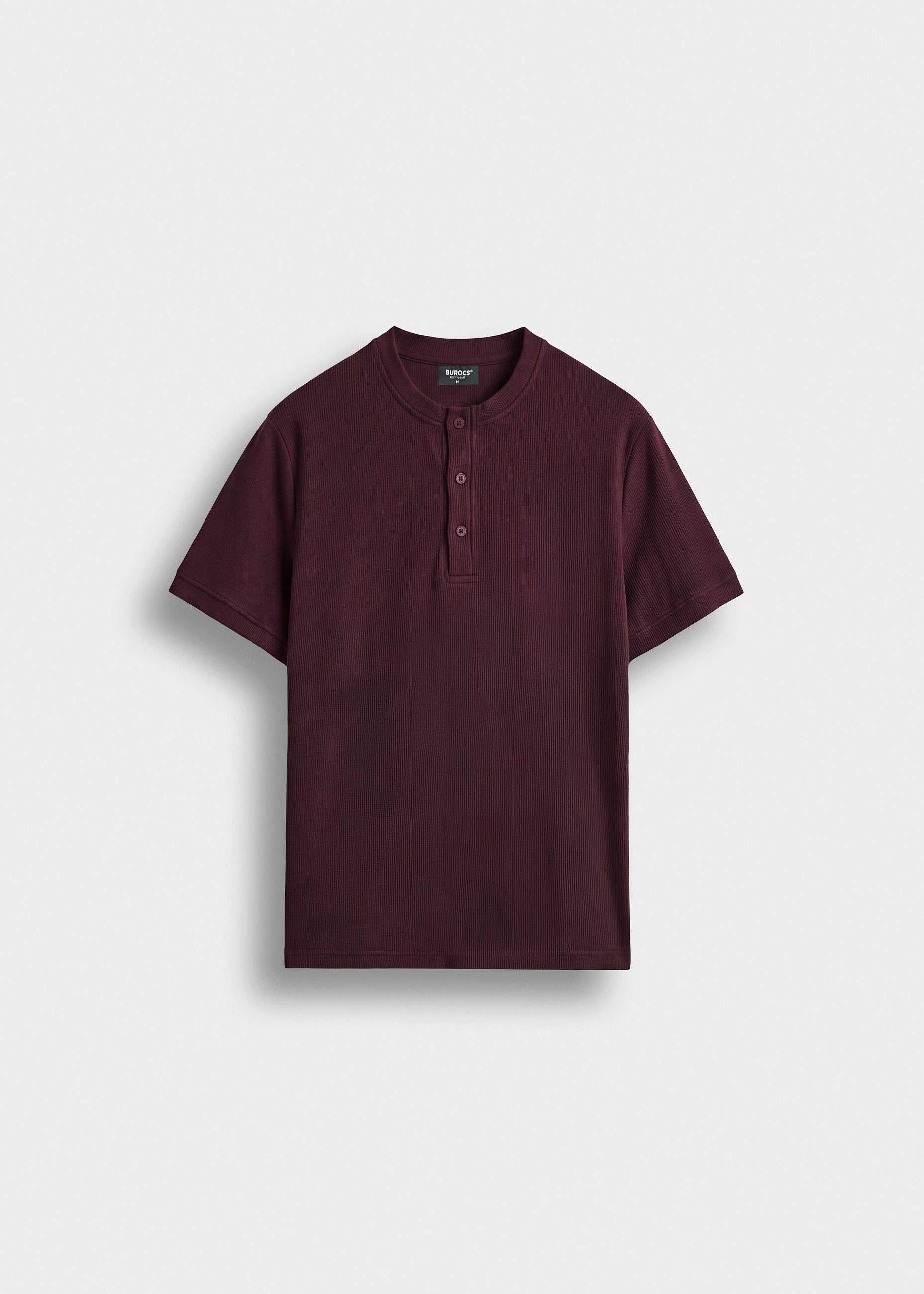 burocs-rib-henley-t-shirt-burgundy-slim-fit image 1
