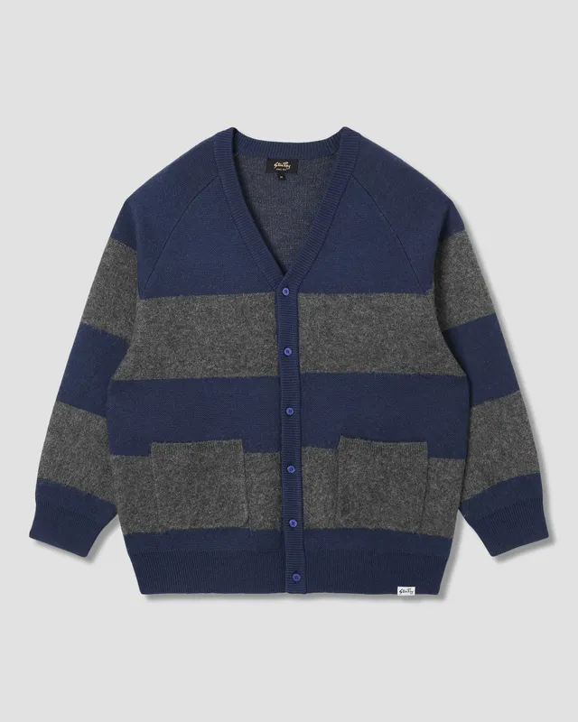 stan-ray-knitted-cardigan-strickjacke-navy-charcoal-stripe image 1