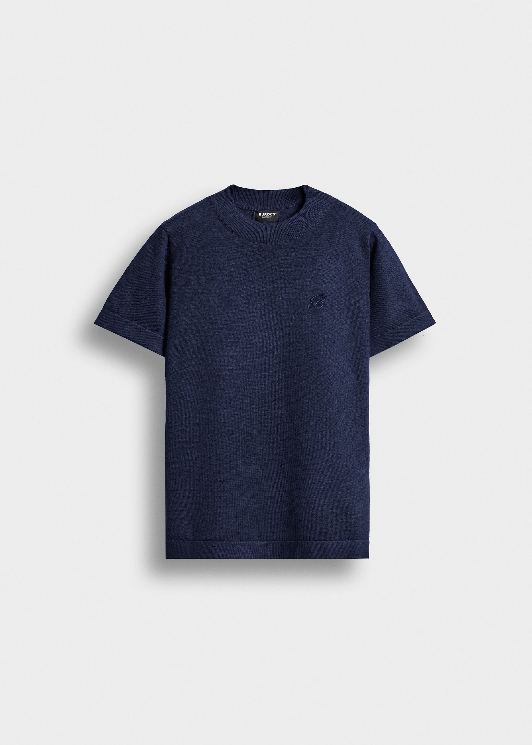 burocs-fine-knit-t-shirt-navy-slim-fit-feinstrick-stickerei image 1