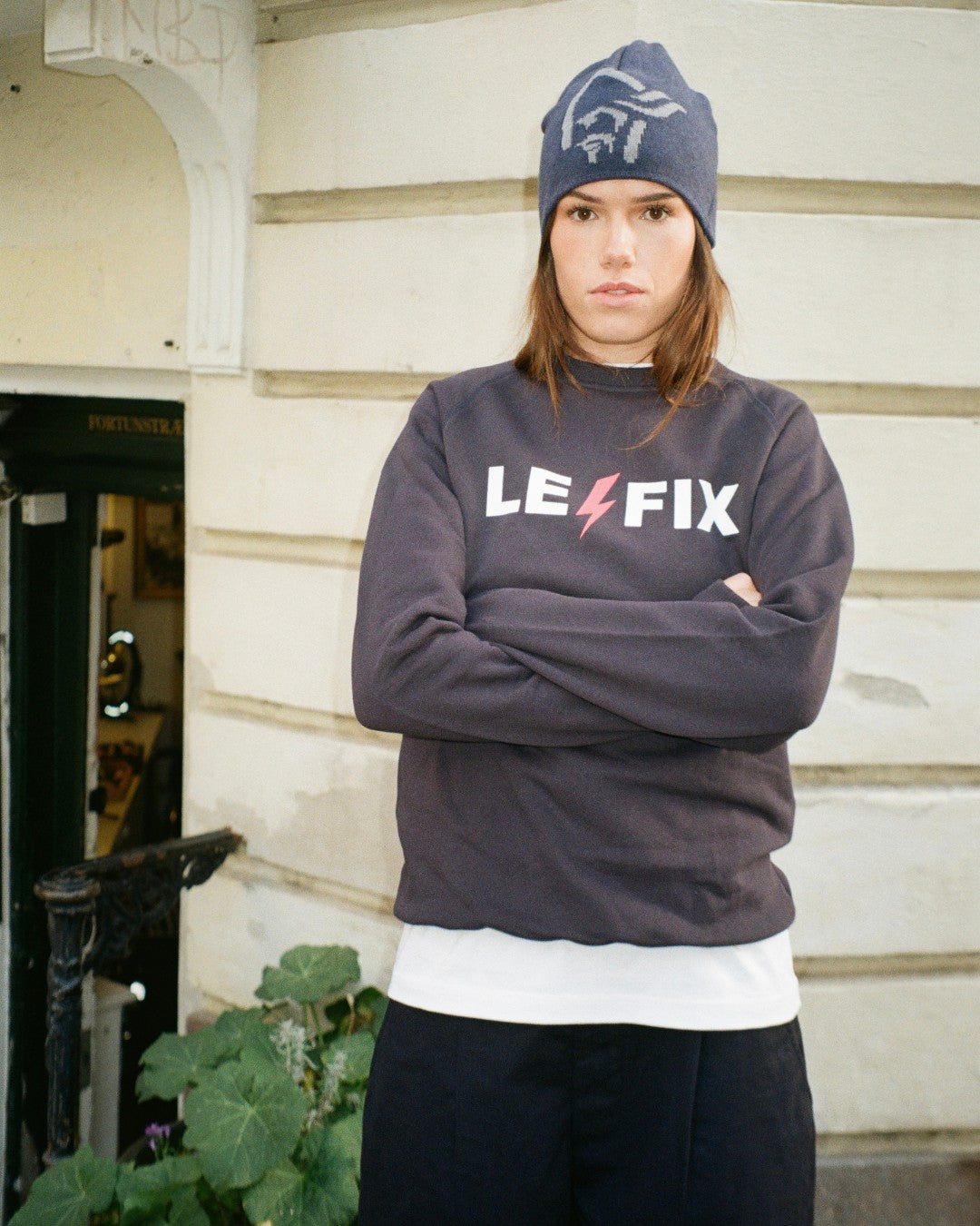 le-fix-lightning-crew-sweatshirt-navy-baumwolle image 2